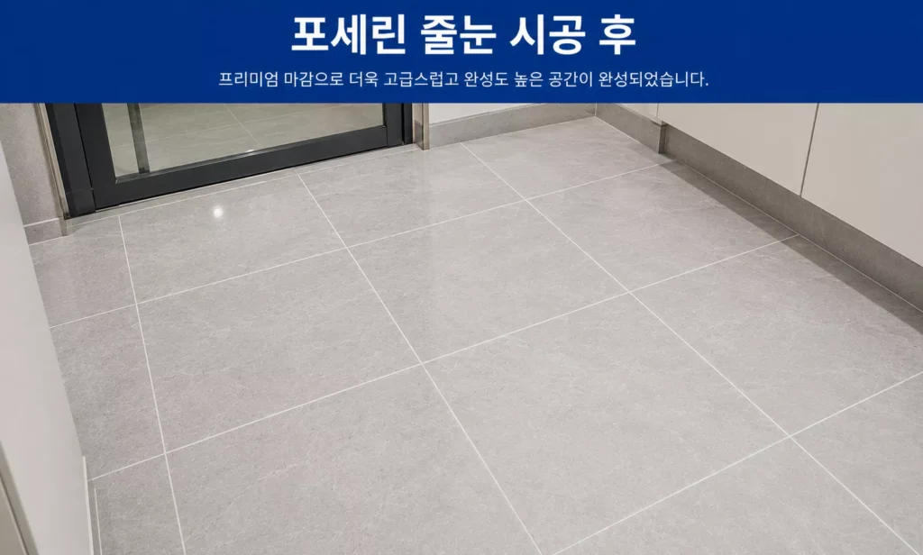 수원 포세린줄눈 시공 완료 모습